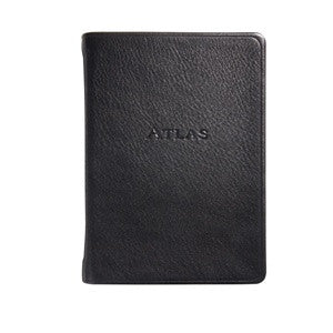 black small leather atlas