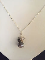 Load image into Gallery viewer, Chocolate and Silver Moonstone Necklace
