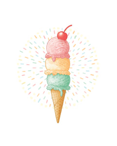 Ice Cream Cone Print by Madam Puddle Duck