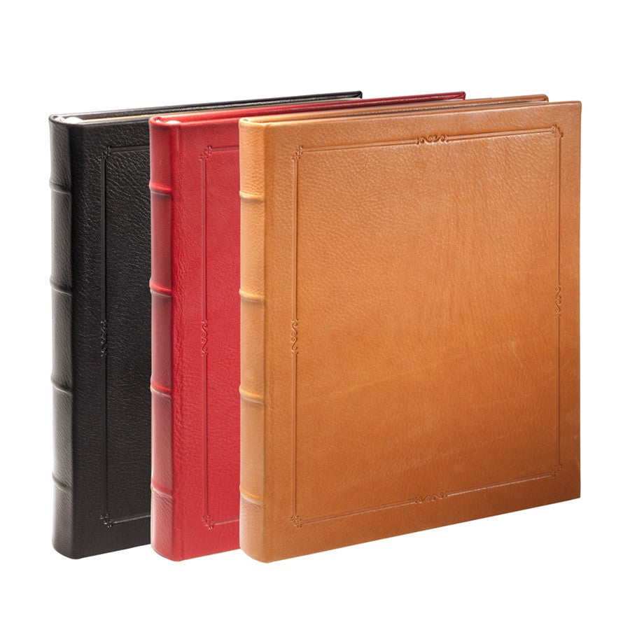 11" Hardcover Leather Journal in black, red, british tan