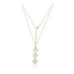 Load image into Gallery viewer, Chalcedony Triple Gem Necklace
