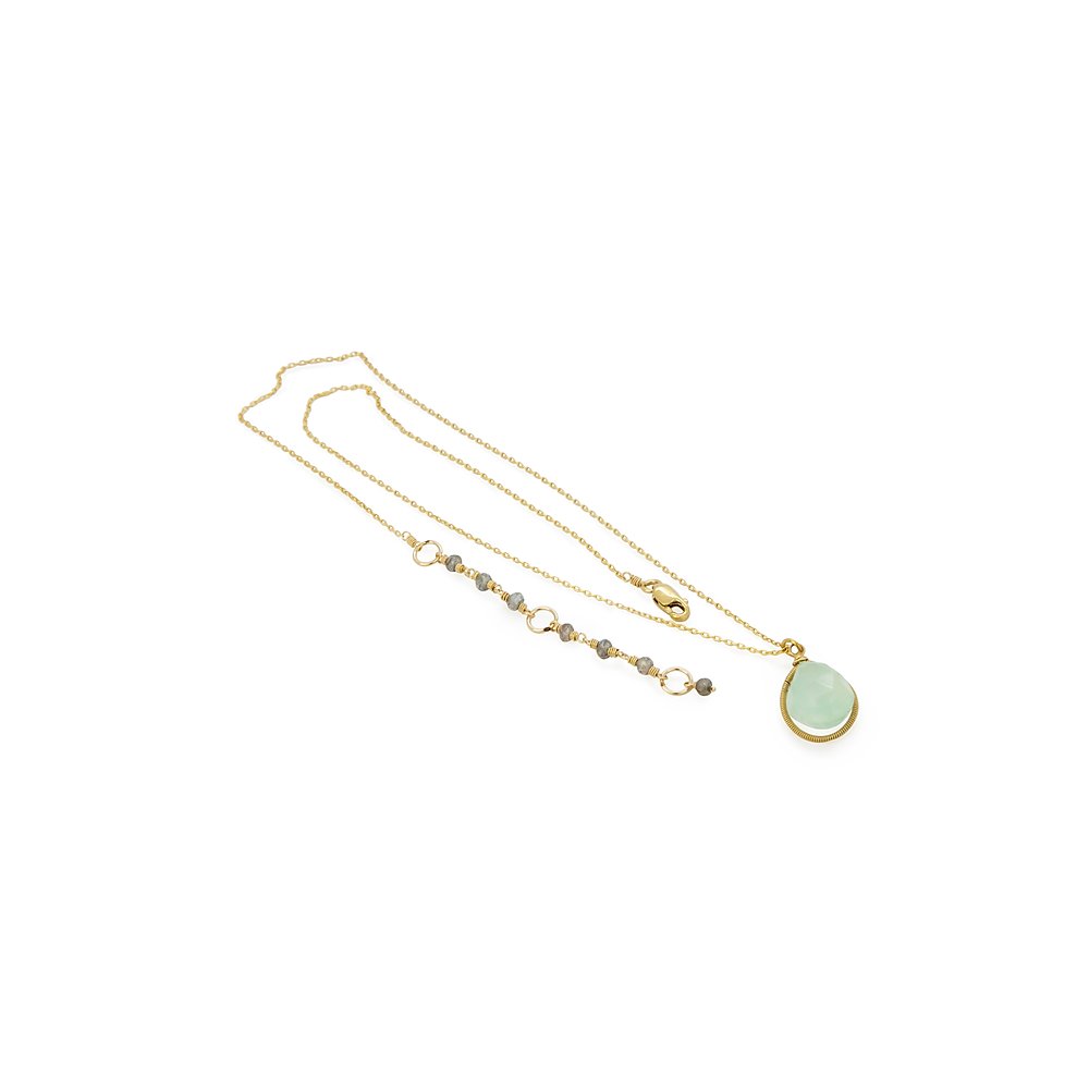 Chalcedony Pear Drop Necklace