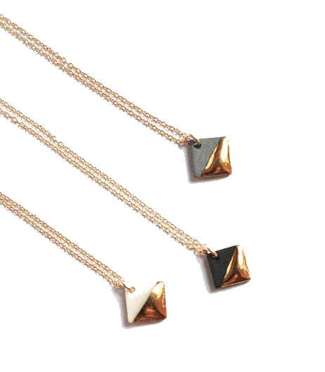 Gold Dipped Square Necklace