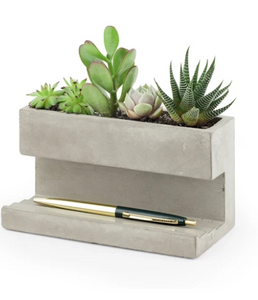 Concrete plant and pen holder (large)