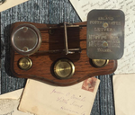 Load image into Gallery viewer, Antique English Wood and Brass Postal Scale

