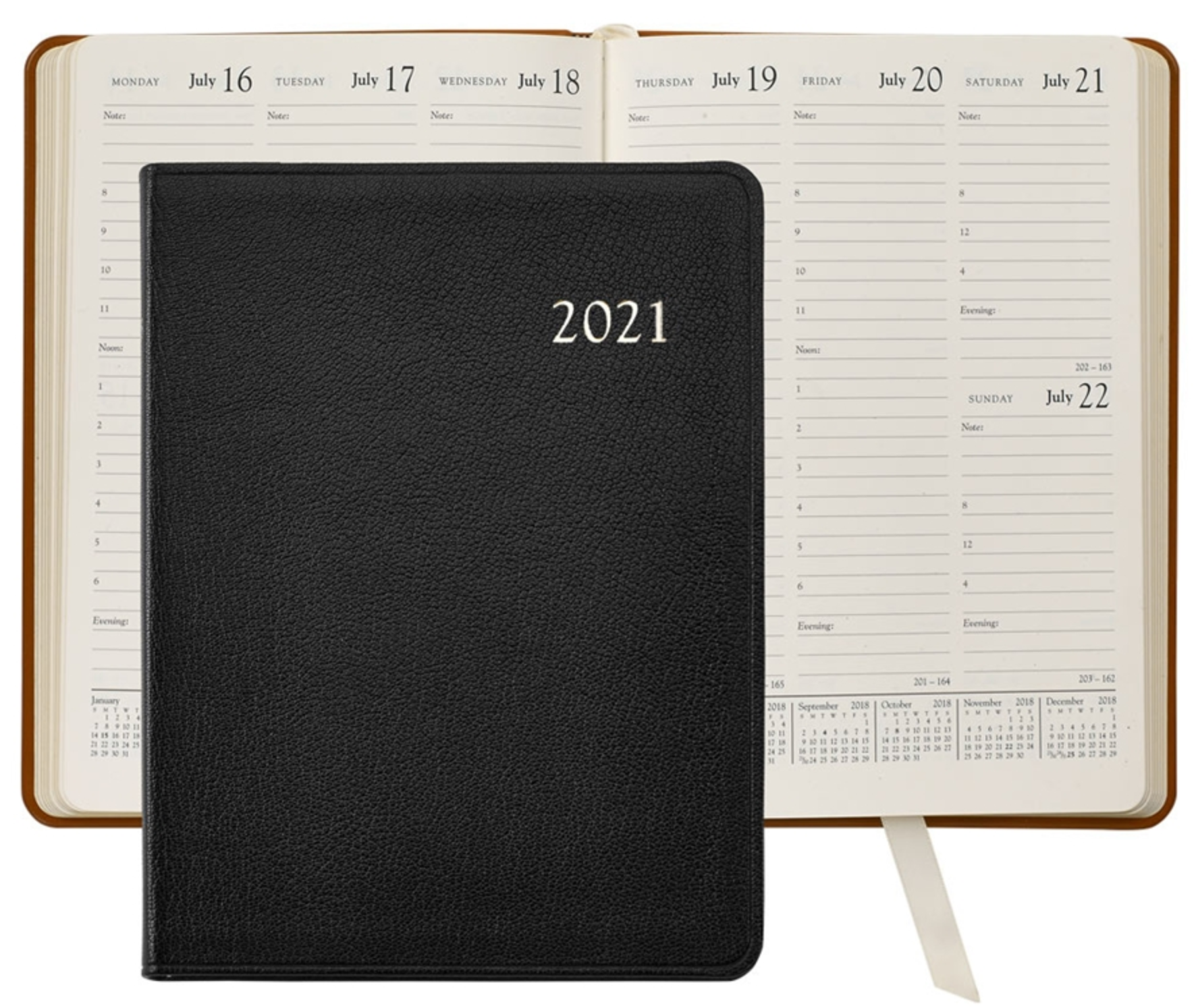 2021 Goatskin Leather Desk Diary (7" x 9-1/4")