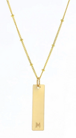 Load image into Gallery viewer, Bar Letter Tag Necklace
