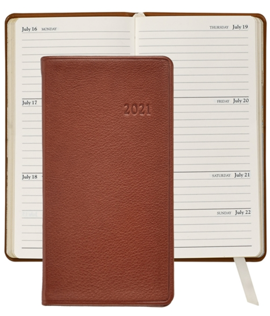 2021 Goatskin Leather Pocket Datebook (3-1/8" x 6")