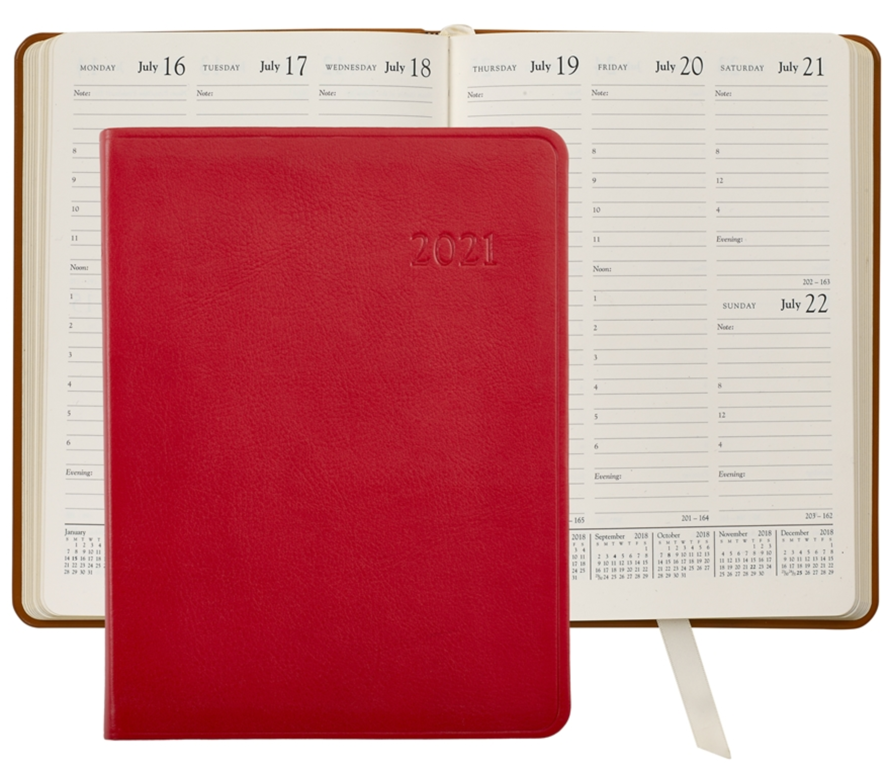 2021 Goatskin Leather Desk Diary (7" x 9-1/4")