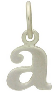 Sterling Silver Lowercase Typewriter Letter Charm Necklace