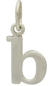 Sterling Silver Lowercase Typewriter Letter Charm Necklace