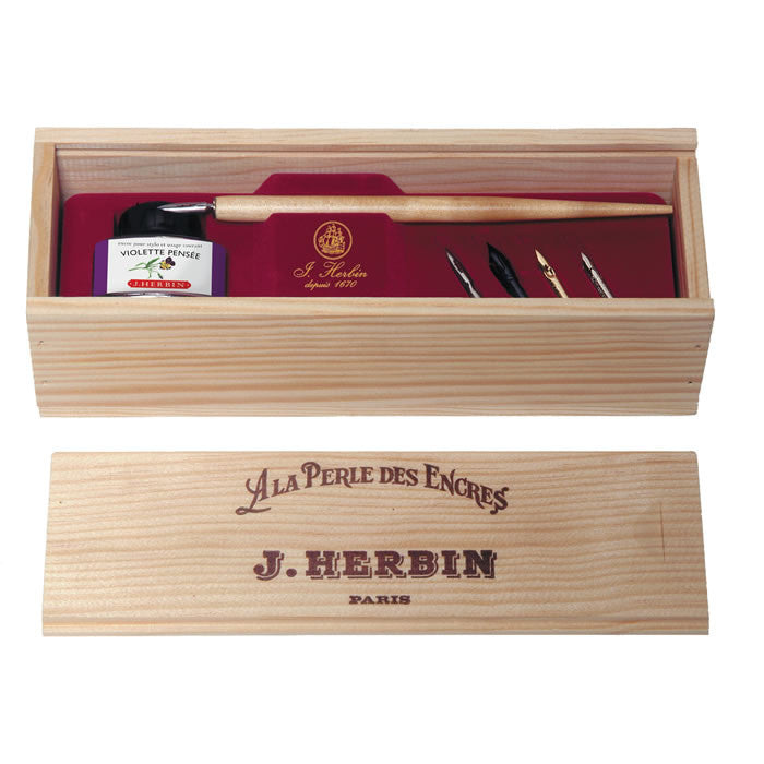 J. Herbin Wood Box Calligraphy Set