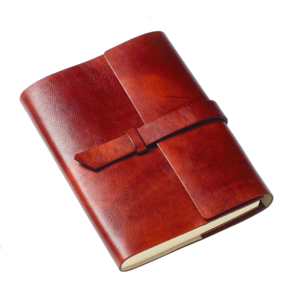 Francescano refillable leather journal tab closure
