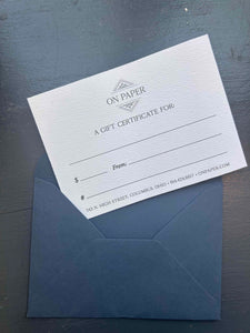 On Paper Gift Card