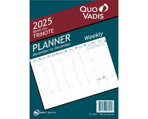 Quo Vadis 2025 Trinote Weekly Planner Refill