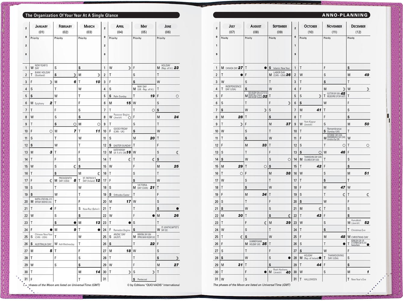 Quo Vadis "Scholar" Weekly Planner 12 months, August to July - 6 1/4 x 9 3/8"