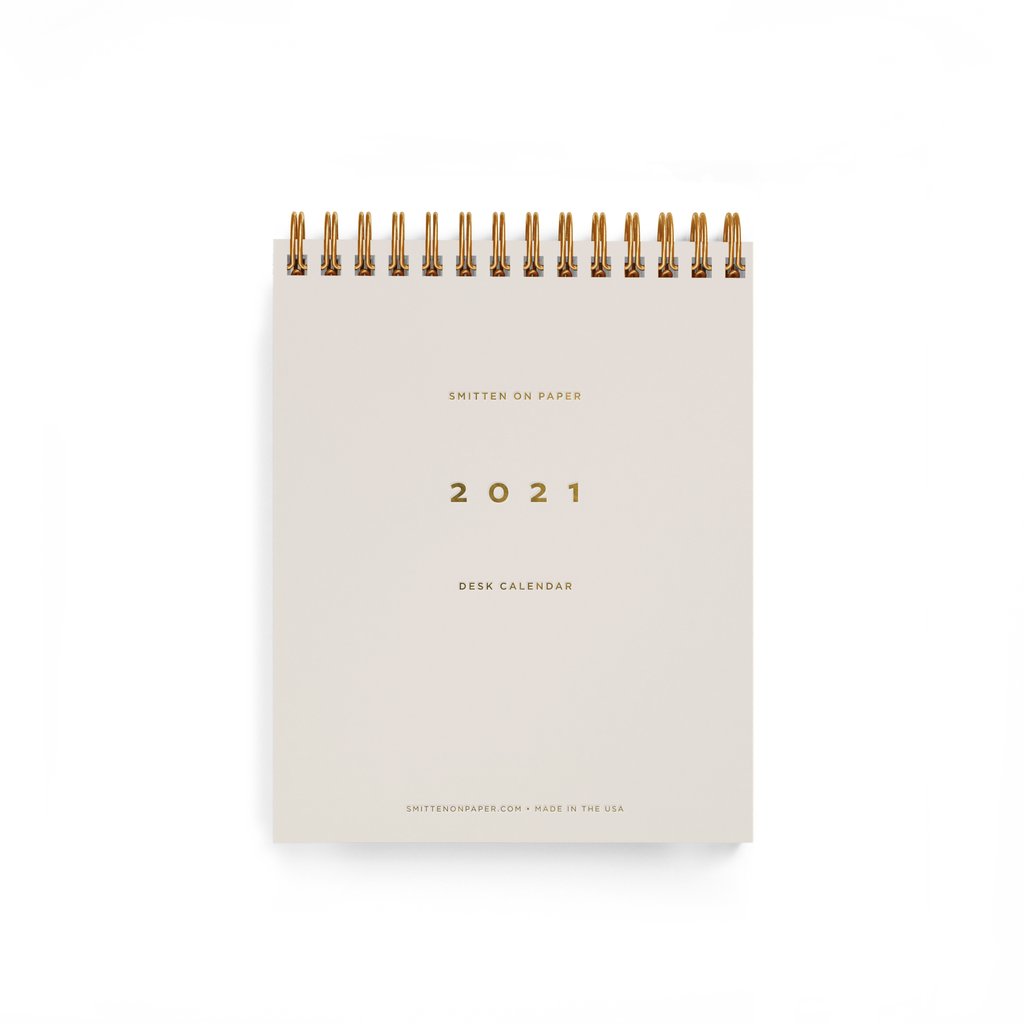 Smitten on Paper 2021 Desk Calendar- Mist