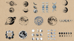 Load image into Gallery viewer, Moon Phase and Planet Planner Stickers
