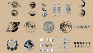 Moon Phase and Planet Planner Stickers