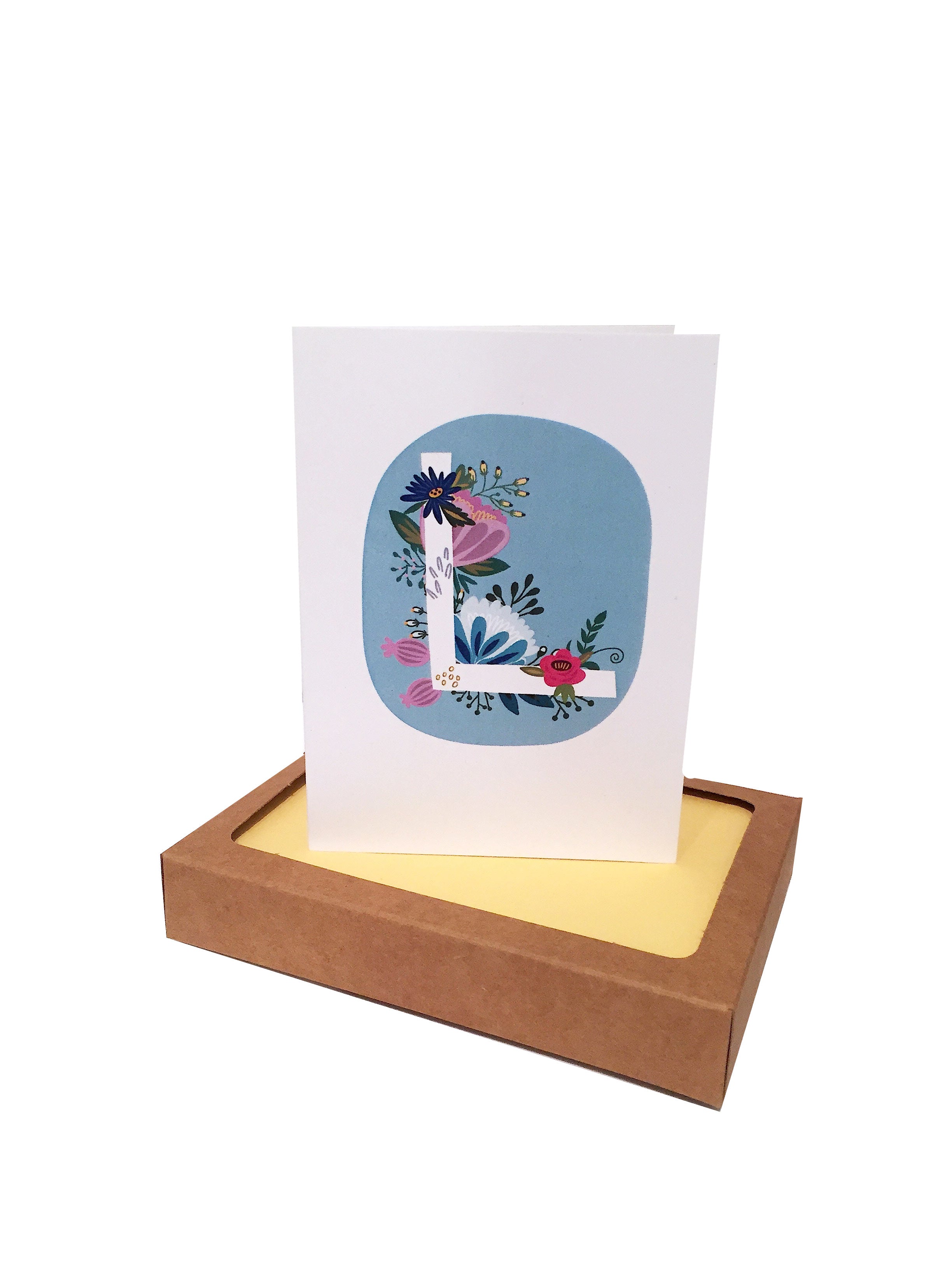 Spring Floral Initial Note Cards