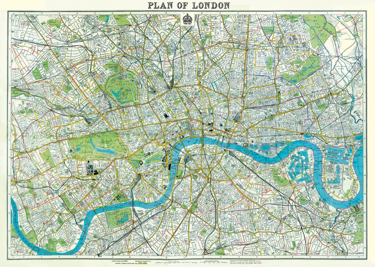 Plan of London Vintage Style Map