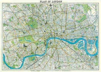 Plan of London Vintage Style Map