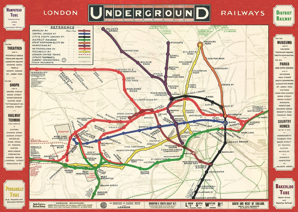 Vintage Style Map - London Underground