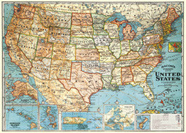 Vintage Style Map - USA
