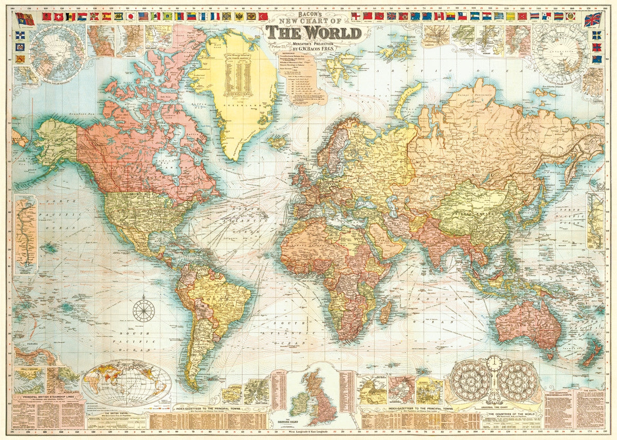 Vintage Style World Map - World 5