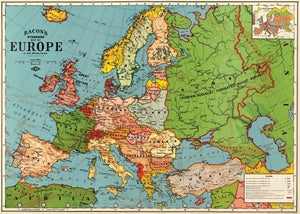 Vintage Style Map - Europe